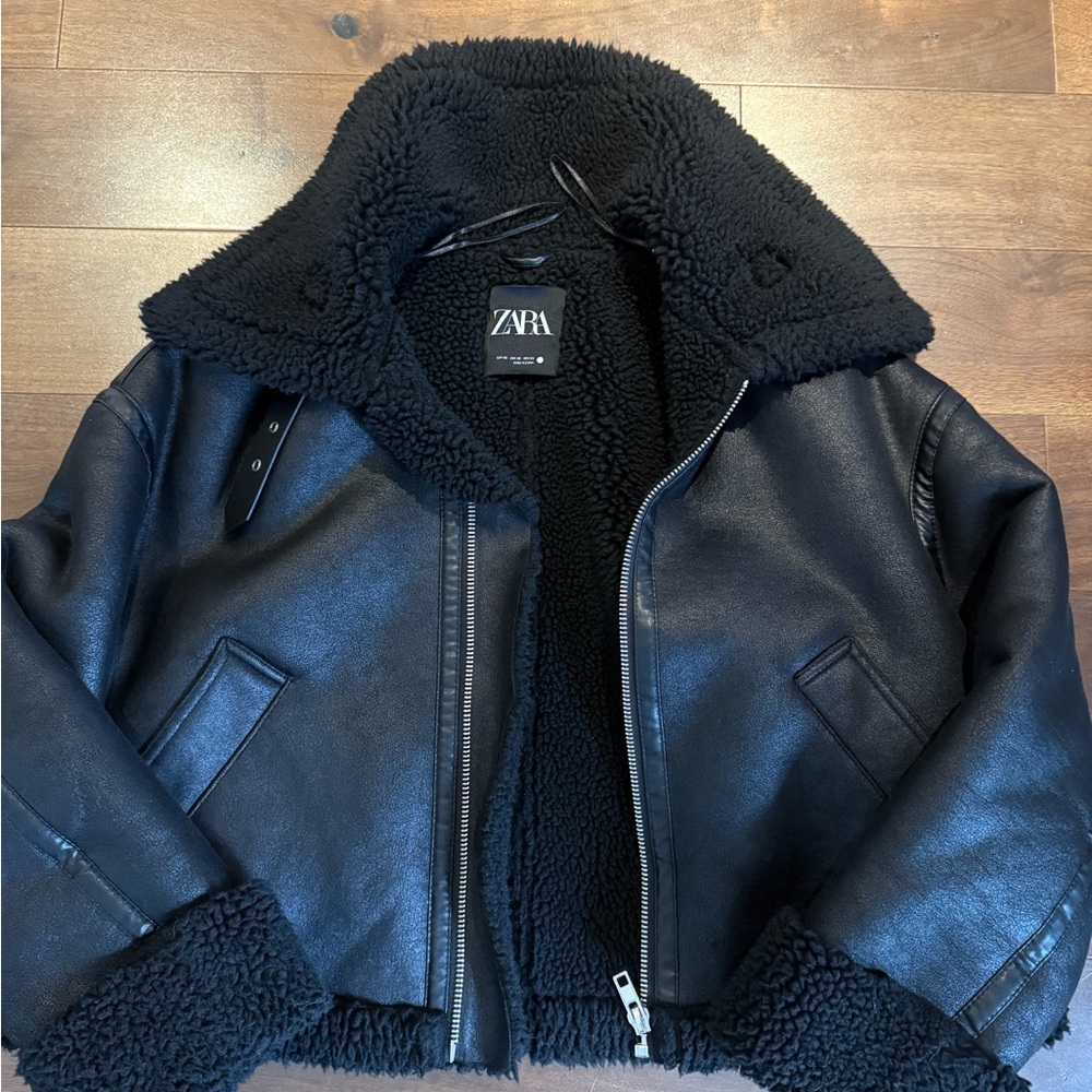 Zara Black Shearling Jacket